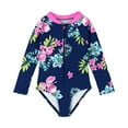 thumbnail image 1 of GYRATEDREAM Girls Rash Guard One Piece Swimsuits Long Sleeve UPF 50+ Zipper Bathing Suit Swimwear Beach Rashguard for 5-6Y, 1 of 6