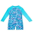 thumbnail image 1 of GYRATEDREAM Girls Rash Guard One Piece Swimsuits Long Sleeve UPF 50+ Zipper Bathing Suit Swimwear Beach Rashguard for 7-8Y Blue, 1 of 1
