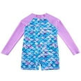 thumbnail image 1 of GYRATEDREAM Girls Rash Guard One Piece Swimsuits Long Sleeve UPF 50+ Zipper Bathing Suit Swimwear Beach Rashguard for 7-8Y Purple, 1 of 1