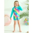 thumbnail image 1 of GYRATEDREAM Girls Rash Guard Swimsuit 2-Piece Long Sleeve Bathing Suit UPF 50+ Sun Protection Summer Beach Swimwear, 3-4 Years, 1 of 9