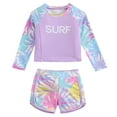 thumbnail image 1 of GYRATEDREAM Girls Rash Guard Swimsuit Two Piece Long Sleeve Bathing Suits Summer Beach Swimwear with UPF 50+ Sun Protection for 4-7Y, 1 of 7