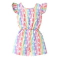 thumbnail image 1 of GYRATEDREAM Girls Rompers Flutter Sleeve Summer One Piece Romper High Waist Short Jumpsuit Pants Toddler to Little Kid, 1 of 1