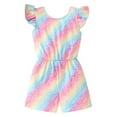 thumbnail image 1 of GYRATEDREAM Girls Rompers Flutter Sleeve Summer One Piece Romper High Waist Short Jumpsuit Pants Toddler to Little Kid, 1 of 7