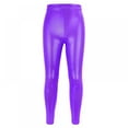 thumbnail image 1 of GYRATEDREAM Girls Shiny Wet Look Leggings Kids Liquid Metallic Dance Footless Tights Pants 4-10 Years, 1 of 3