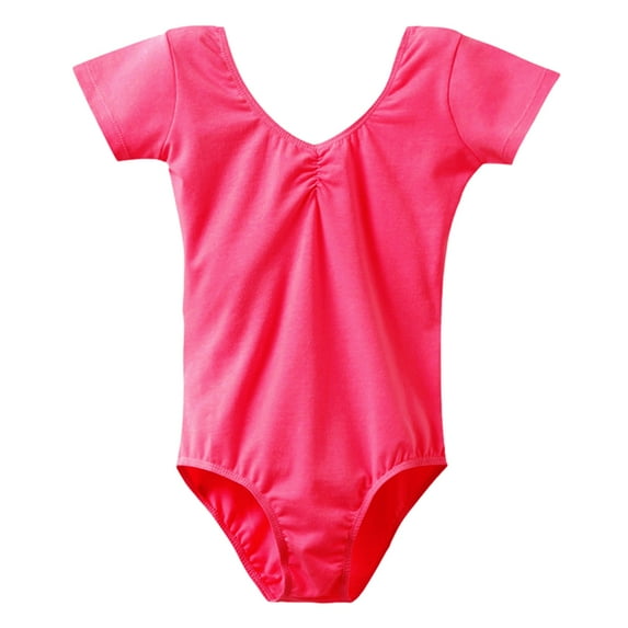 GYRATEDREAM Girls Short Sleeve Ballet Leotard Dance Leotard Team Basic Ballet Dance Leotard for Toddler Ballet Outfit 2-16 Years