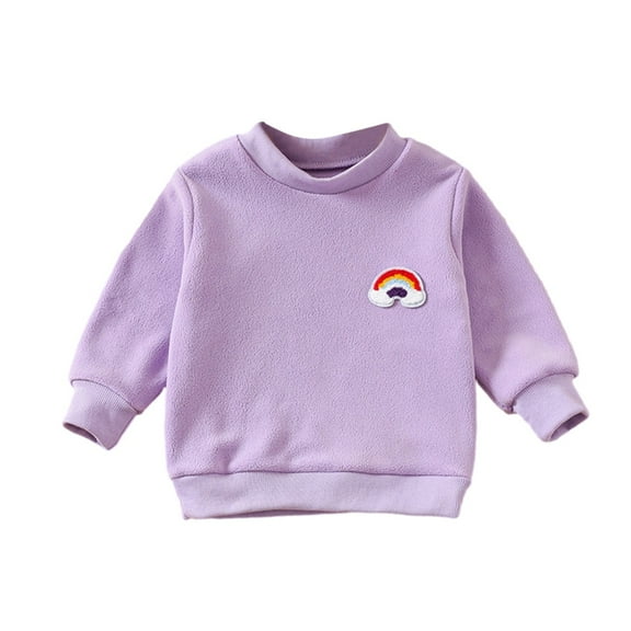 GYRATEDREAM Girls Striped Sweaters Gradient Long Sleeve Cable Knit Sweater Cute Print Top Chunky Pullover Jumper Fall Winter for 2-3Y Purple