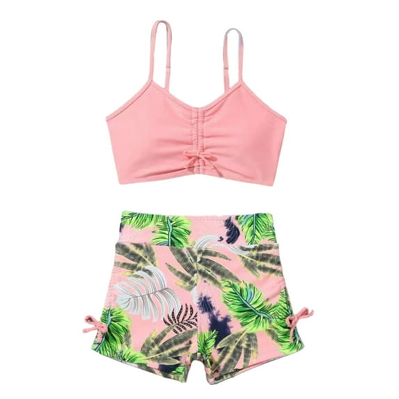 Girls Swimsuit 2 Piece Bikini Bathing Suit Quick Dry Swimwear Size 8-12 Years