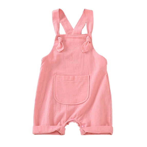 GYRATEDREAM Girls Summer Sleeveless Casual Romper Short Jumpsuits Summer Clothes with Pockets for 6-12M Orange