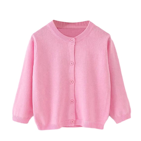 GYRATEDREAM Girls Sweaters Crewneck Cardigan kids Long Sleeve Button Cotton Sweater