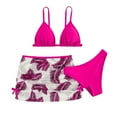 thumbnail image 1 of GYRATEDREAM Girls Swimsuit Floral Print V Neck Adjustable Straps Bikini with Cover Up Skirt 3Pcs Bathing Suits for Teen Girls, 1 of 6