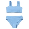 thumbnail image 1 of GYRATEDREAM Girls Swimsuit Solid Color Swimwear Kids Two Piece Bathing Suits Bikini Set for Girls 7-12 Years, 1 of 4