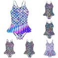 thumbnail image 1 of GYRATEDREAM Girls Swimsuits Bathing Suit One Piece 3D Printed Ruffle Frill 4-12 Years, 1 of 13