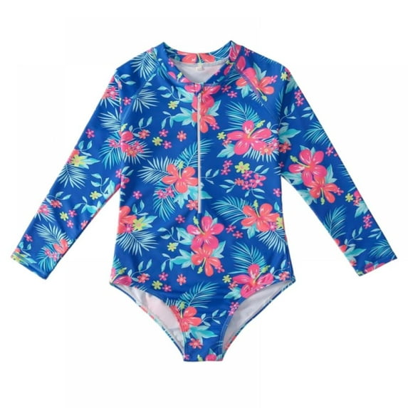 GYRATEDREAM Girls Swimsuits One Piece Long Sleeve Rashguard UPF50+ Sun Protective Bathing Suit 2-10 Years