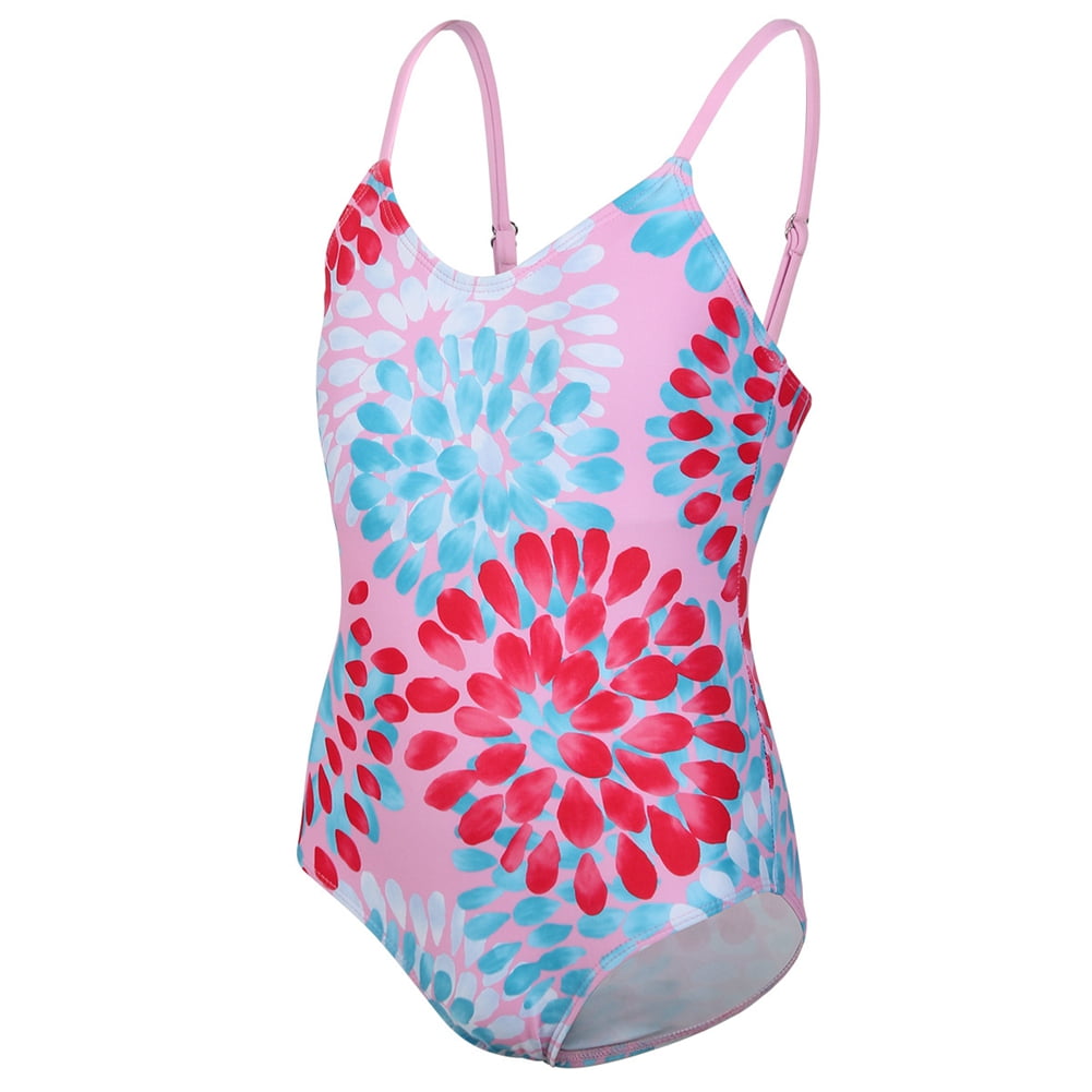 Kids Girls' Swimsuit Training Solid Color Active Ruched Bathing Suits 7-13 Years Summer Yellow main image 0