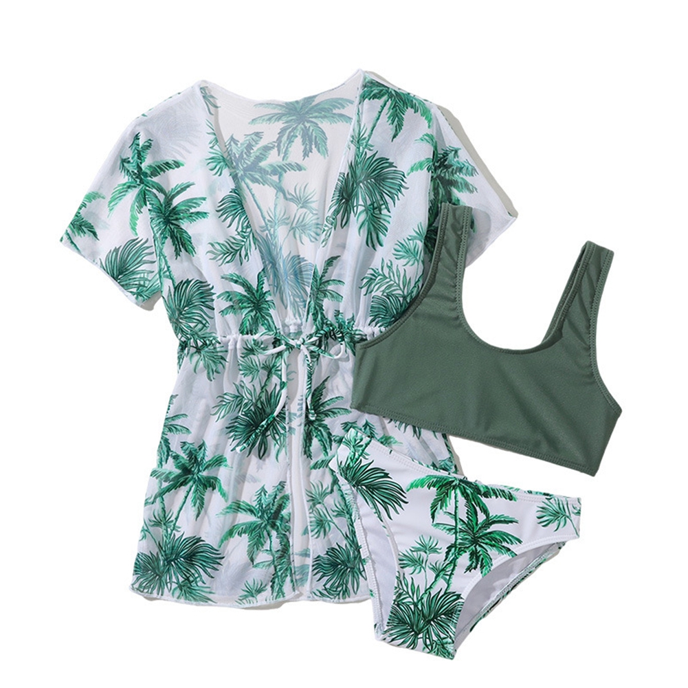 GYRATEDREAM Girls Swimsuits Tropical Print Bikini Bathing Suit with ...