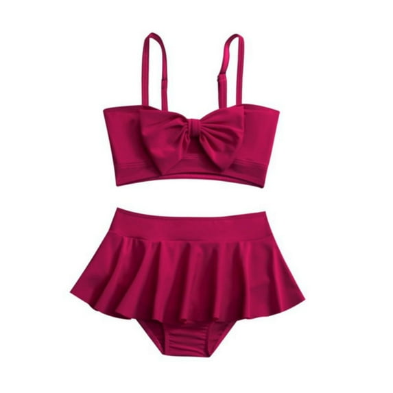 GYRATEDREAM Girls Swimsuits Two Piece Cute Bow swimsuit Tankini Set 2 Piece Bathing Suits Rashguard Set for 2-3 Years