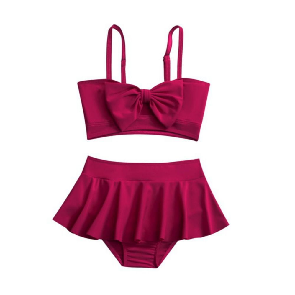 Girls 2pc Bathing suit with bow Made in Europe main image 1