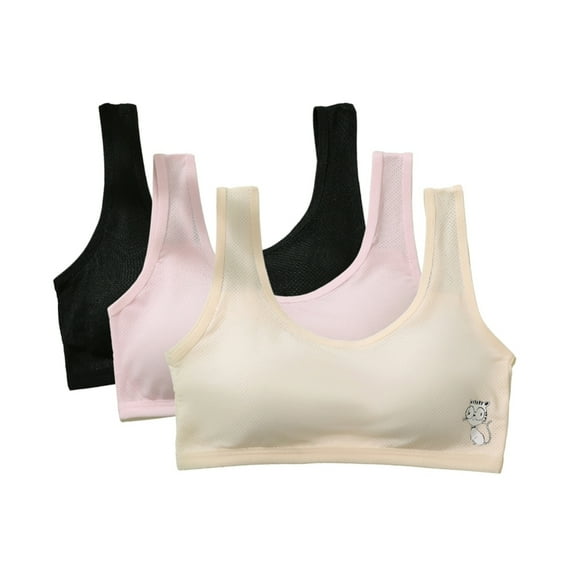 GYRATEDREAM Girls Training Bra Racerback Sports Seamless Bras Teen Bra Comfort Seamless Cotton Cropped Vest for 14-16Y Multi-color