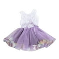 thumbnail image 1 of GYRATEDREAM Girls Wedding Party Lace Princess Dress Mesh Cotton Petals Floral Dress Tutu Skirt Kids Birthday Formal Dress for 18M-2.5Y, 1 of 1