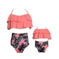 thumbnail image 1 of GYRATEDREAM Girls Women 2-Pieces Bikini Set Ruffle Bathing Suit Floral Halter Swimsuit, 1 of 8