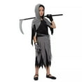 thumbnail image 1 of GYRATEDREAM Grim Reaper Costume for Kids Phantom Halloween Costume with Gloves, Scythe included 4-14T, 1 of 6
