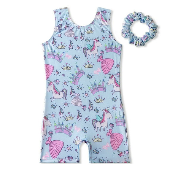 GYRATEDREAM Gymnastics Leotards for Girls Dance Biketards with Shorts One-Piece Colorful Dancewear Unitards for 3-10 Years