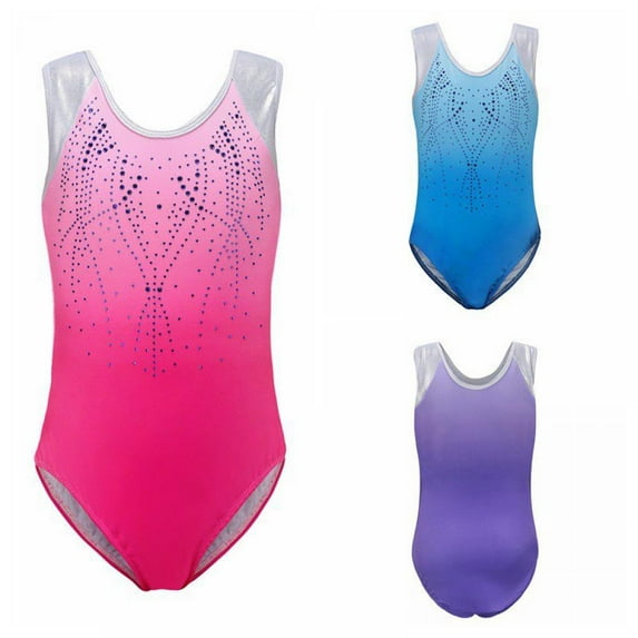 GYRATEDREAM Gymnastics Leotards for Girls Sleeveless Colorful Sparkle Leotard for Girl 5-14 Years