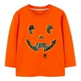 thumbnail image 1 of GYRATEDREAM Halloween Baby Clothes Toddler Girl Boy Pumpkin Sweatshirt Crewneck Sweater Long Sleeve Pullover Fall Outfits for 7Y Orange Pumpkin, 1 of 8