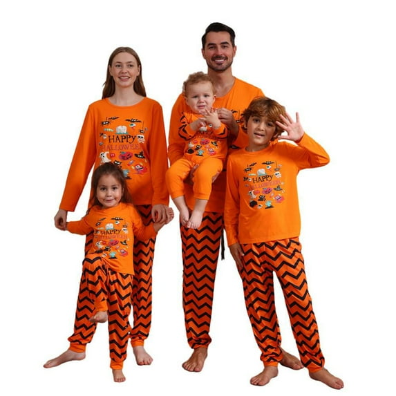 GYRATEDREAM Halloween Family Pajamas Sets, Halloween Family Matching Pajamas Sleepwear, Holiday Pumpkin Ghost Print Family Pjs Jammies Nightwear Loungewear for 3M-2XL