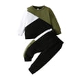 thumbnail image 1 of GYRATEDREAM Infant Baby Boy's 2 Piece Outfits Toddler Contrast Color Long Sleeve Crewneck Sweatshirt Top and Elastic Waist Sweatpants Set for 9 Months-4 Years, 1 of 4