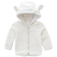 thumbnail image 1 of GYRATEDREAM Infant Baby Girls Fleece Ears Hat with Lined Hooded Zipper Up Jacket Coat Tops Outwear Overcoat Warm Fall Winte for 6-7Y White, 1 of 5