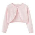 thumbnail image 1 of GYRATEDREAM Infant Baby Girls Long Sleeve Shrug Knit Cardigan Crop Toddler Bolero Dress Sweater Solid Color Shawl Cover Up for 9 Months-3 Years, 1 of 8