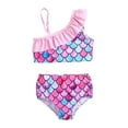 thumbnail image 1 of GYRATEDREAM Infant Baby Girls Two Piece Swimsuits Print Bikini One Shoulder Ruffle Tankini Bathing Suit, 1 of 7