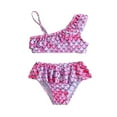 thumbnail image 1 of GYRATEDREAM Infant Baby Girls Two Piece Swimsuits Print Bikini One Shoulder Ruffle Tankini Bathing Suit, 1 of 8
