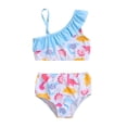 thumbnail image 1 of GYRATEDREAM Infant Baby Girls Two Piece Swimsuits Print Bikini One Shoulder Ruffle Tankini Bathing Suit, 1 of 6