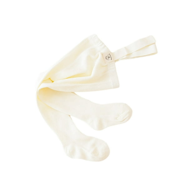 GYRATEDREAM Infant Baby High Waist Leggings Tights Socks Girls Boys Toddler Suspender Pantyhose Footed White for 6-18 Months