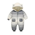 thumbnail image 1 of GYRATEDREAM Infant Baby Jumpsuit Outfit Toddler Snowsuit Winter Coat Fleece Hooded Romper Jumpsuit Boys Girls Onesie Warm Bodysuit for 6-24 Months, 1 of 5