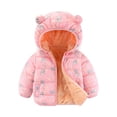 thumbnail image 1 of GYRATEDREAM Infant Baby Winter Coat Cute Teddy Bear Hooded Padded Jacket Warm Fleece Outerwear Windproof Toddler Boys Girl Winter Clothes for 18-24M Pink, 1 of 9