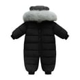 thumbnail image 1 of GYRATEDREAM Infant Baby Winter Snowsuit Coat Romper Hooded Fluffy Collar Warm Jumpsuit for Boys Girls 0-18 Months, 1 of 3
