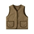 thumbnail image 1 of GYRATEDREAM Infant Toddler Baby Fall Winter Fleece Vest Coat Boys Girls Sleeveless Button down Jacket Outwear with Pockets Warm Clothes for 6 Months-5 Years, 1 of 6