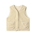 thumbnail image 1 of GYRATEDREAM Infant Toddler Baby Fall Winter Fleece Vest Coat Boys Girls Sleeveless Button down Jacket Outwear with Pockets Warm Clothes for 6 Months-5 Years, 1 of 8