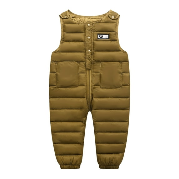 GYRATEDREAM Infant Toddler Baby Winter Snow Pants Down Puffer Warm Overall Boys Girls Zip up Snowsuit Windproof Fleece Lined for 6 Months-5 Years
