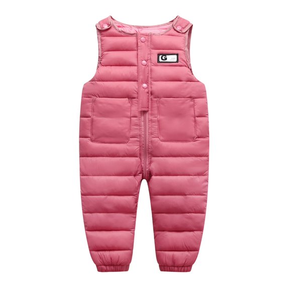 GYRATEDREAM Infant Toddler Baby Winter Snow Pants Down Puffer Warm Overall Boys Girls Zip up Snowsuit Windproof Fleece Lined for 6 Months-5 Years