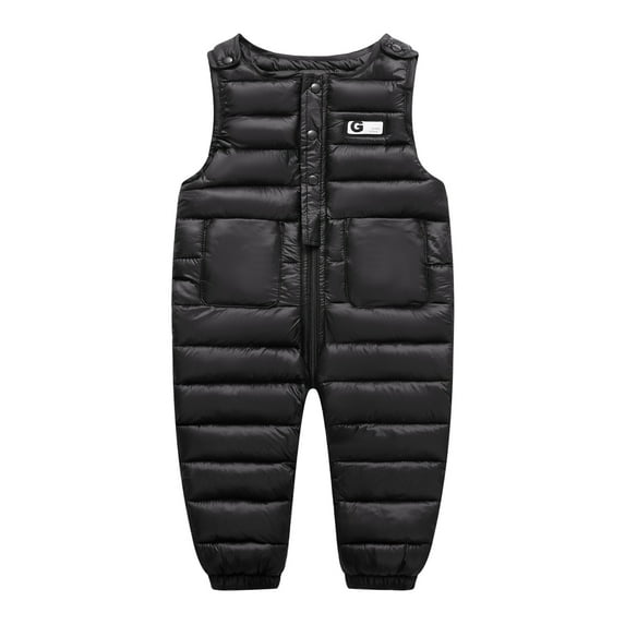 GYRATEDREAM Infant Toddler Baby Winter Snow Pants Down Puffer Warm Overall Boys Girls Zip up Snowsuit Windproof Fleece Lined for 6 Months-5 Years