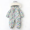 thumbnail image 1 of GYRATEDREAM Infant Toddler Boys Girls Snowsuit Newborn Winter Coat Warm Hooded Romper Jumpsuit Outwear Jacket for 12-18M White, 1 of 9