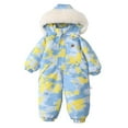 thumbnail image 1 of GYRATEDREAM Infant Toddler Boys Girls Snowsuit Newborn Winter Coat Warm Hooded Romper Jumpsuit Outwear Jacket for 18-24M Blue, 1 of 9