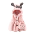 thumbnail image 1 of GYRATEDREAM Infant Toddler Girls Winter Hooded Coat Baby Faux Fur Fleece Rabbit Ears Warm Thicken Jacket Dress up Long Sleeve Party Wedding Hoodies Outwear for 6 Months-5 Years, 1 of 8