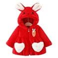 thumbnail image 1 of GYRATEDREAM Infant Toddler Girls Winter Warm Thick Coat Baby Cute Carrot Rabbit Ears Hooded Jacket Kids Fleece Zipper Outwear Clothes for 0 Month-4 Years, 1 of 8