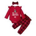 thumbnail image 1 of GYRATEDREAM Kid Baby Girl Outfits Clothes Bell-Bottoms Long Sleeve Cotton Sweatshirt Tops Christmas Red Plaid Pants Girls Clothing Set, 1 of 7