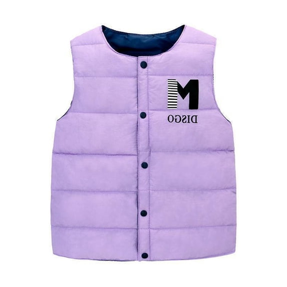 GYRATEDREAM Kid Boy Girl Puffer Down Vest Padded Winter Warm Double-sided Waistcoat 4-10Y